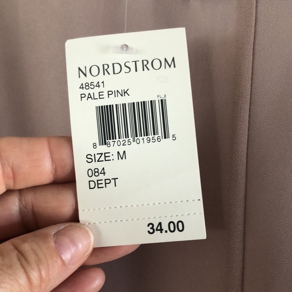 NEW Chloe K Unique Shear Pale Pink Tunic Top Cropped Front Mixed Media Size M - Picture 13 of 15